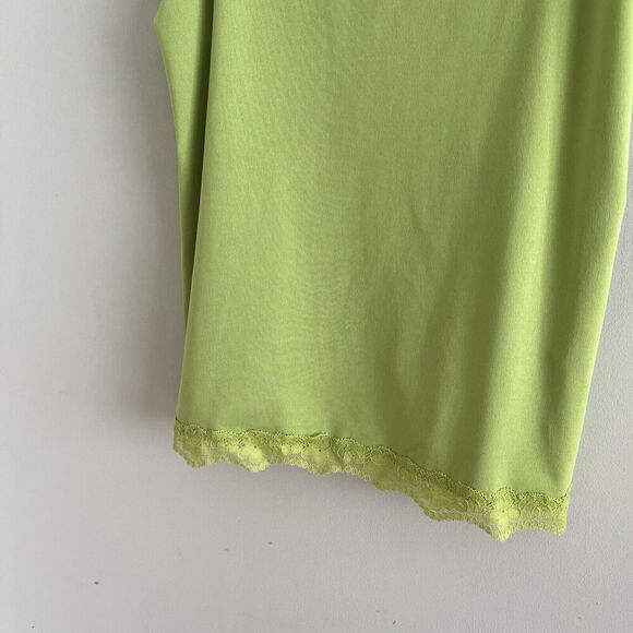 Fashion Bug Y2K Lace Trim Tank Top Cami Sz XL Green Vtg 90s Coquette Grunge - Picture 9 of 12